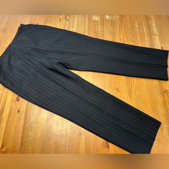 Plus Size Vintage 90s Double Breasted Black Pin Stripped Kasper Pant Suit SZ: 16 - Picture 12 of 14